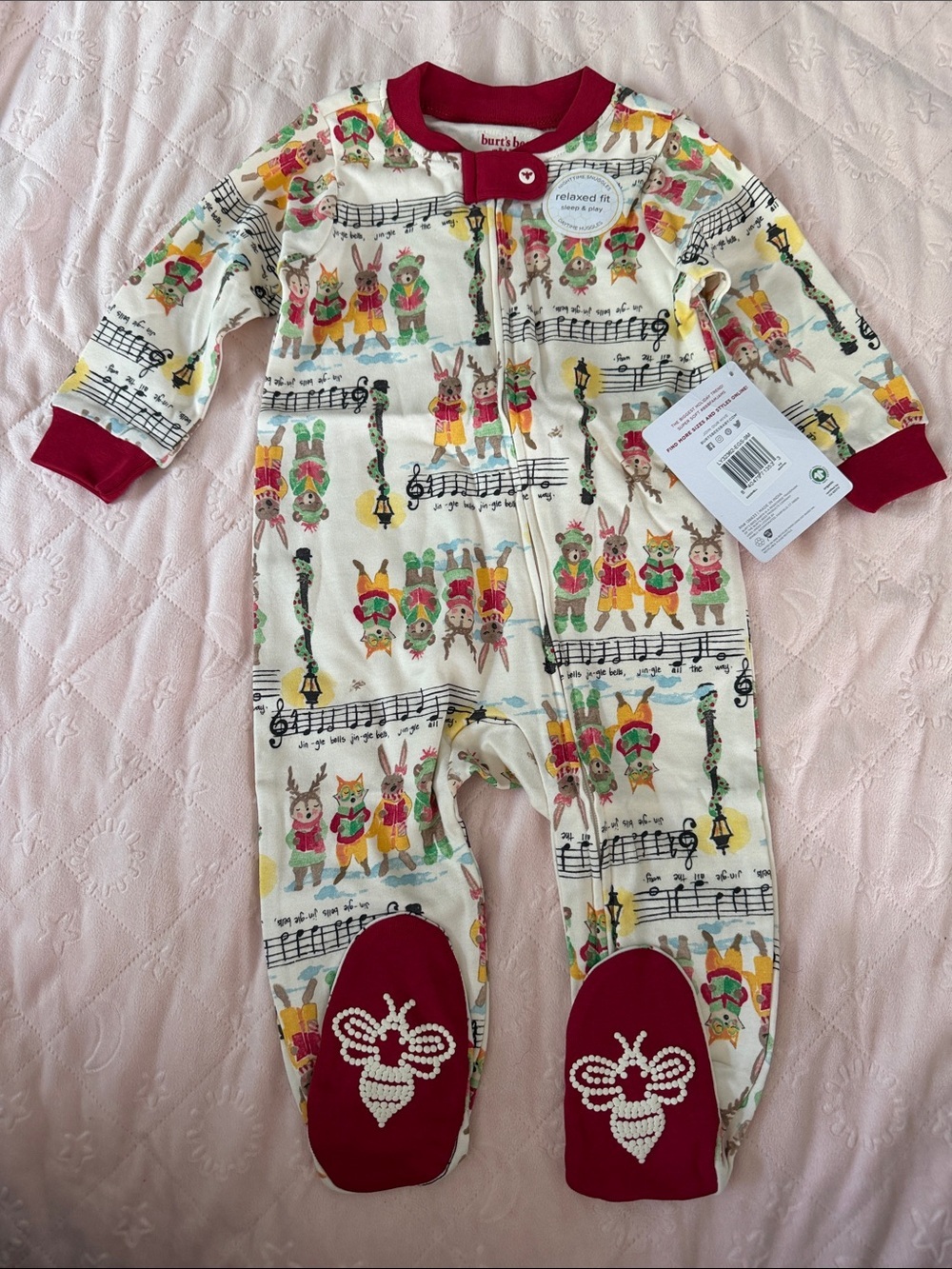 Burt bees Baby 6-9months Christmas pajamas organic cotton